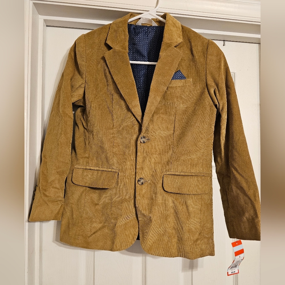 NWT Cat & Jack Brown Blazer with Blue Lining Size: 8.